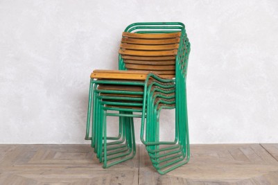 green-vintage-stacking-chairs